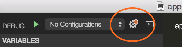 Image of Visual Studio Code with gear icon highlighted Image of VS Code with gear icon highlighted